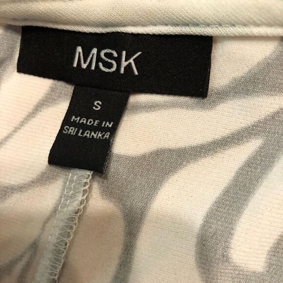 Womens MSK Small Oscar Sequins Floral Halter Style Ruffle Dress Grey & White S - Picture 12 of 12